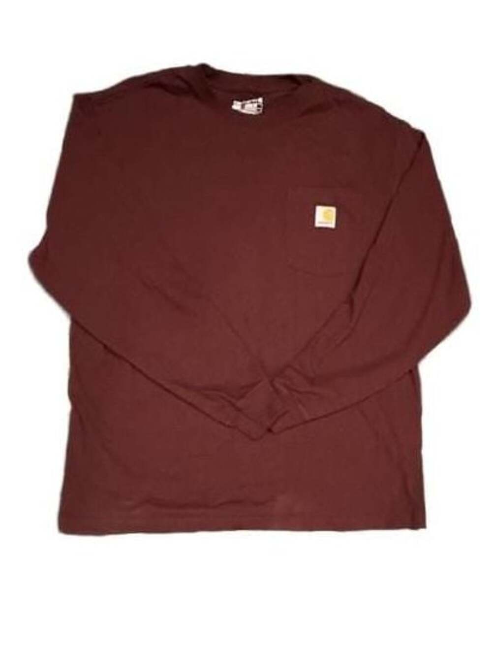 Carhartt Workwear Pocket Long Sleeve T-Shirt Size L Maroon Loose Fit